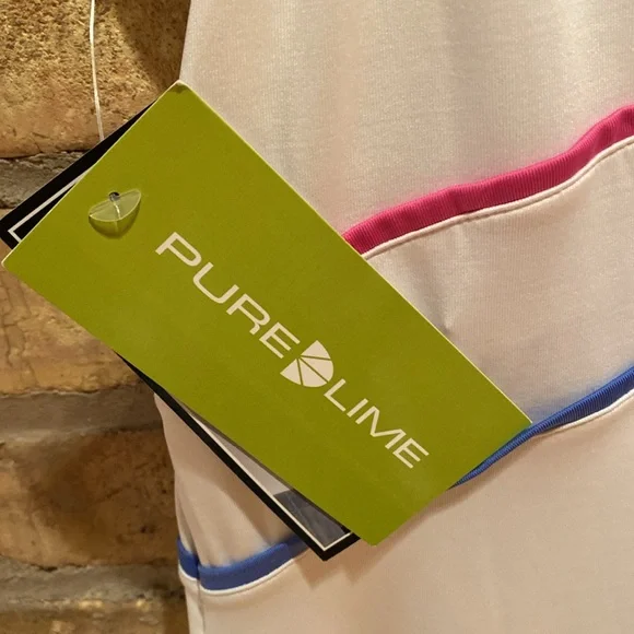 Pure lime women’s tennis dress sporty, breathable size large white - Picture 2 of 8